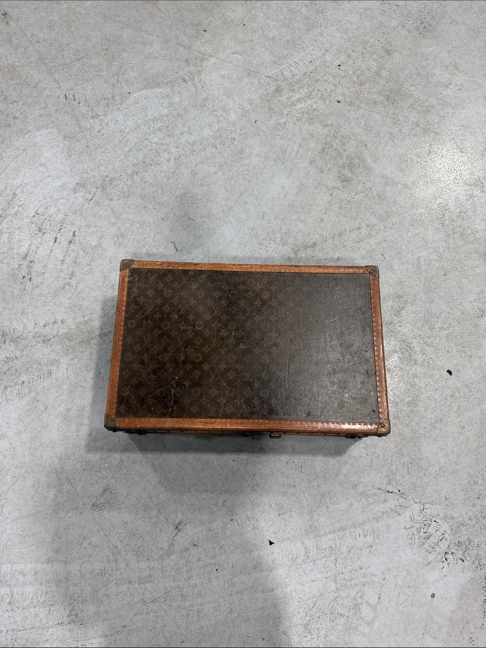 Louis Vuitton Black and Brown Vintage Storage Trunk
